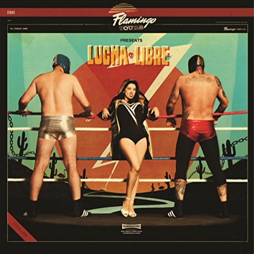 Vinyl album cover featuring two masked wrestlers and a woman in a ring.