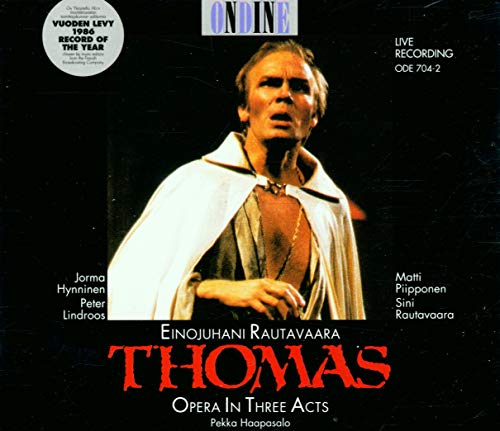 CD cover for Rautavaara’s “Thomas” opera featuring a portrait of a man.