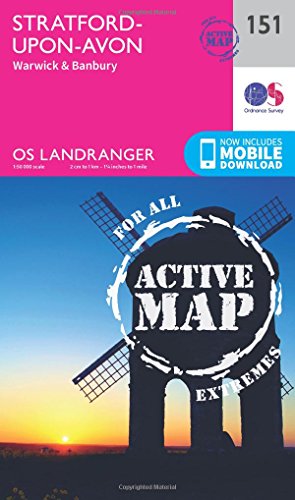 Landranger Active (151) Stratford-upon-Avon, Warwick & Banbury (OS Landranger Active Map)