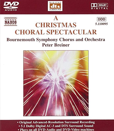 DVD cover for "A Christmas Choral Spectacular" featuring abstract red and gold imagery.