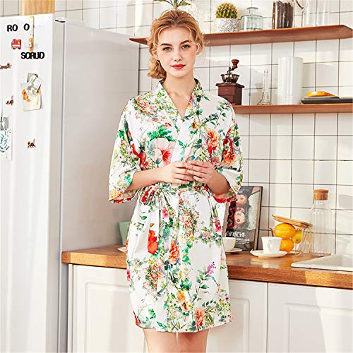 Dark Nights Death Metal Sound - BABIFIS Sexy Womens Night Robe Kimono Female Faux Silk Bath Gown Summer Sleepwear Bride Bridesmaid Wedding Robes Home Clothes White XXL [VINYL]