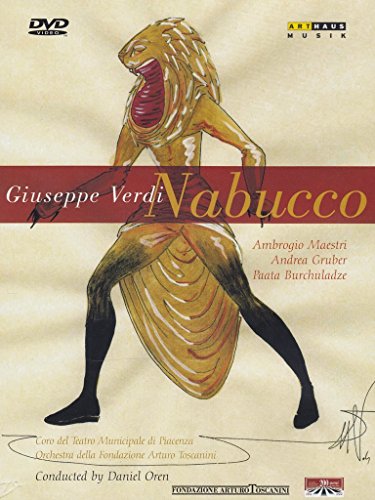 DVD cover for Verdi’s Nabucco featuring an illustrated figure in costume.