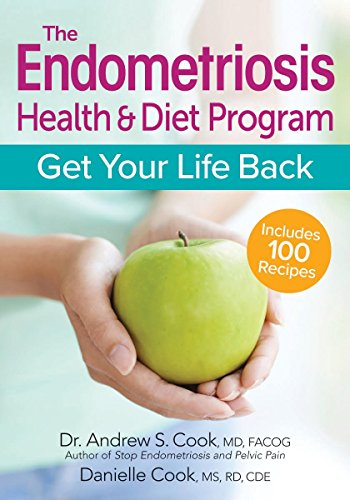 Book cover featuring hands holding a green apple, titled "The Endometriosis Health & Diet Program".