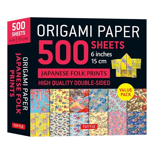 Origami Paper 500 sheets Japanese Folk Prints 6" (15 cm) : Tuttle Origami Paper: Double-Sided Origami Sheets Printed with 12 Different Patterns (Instructions for 5 Projects Included)