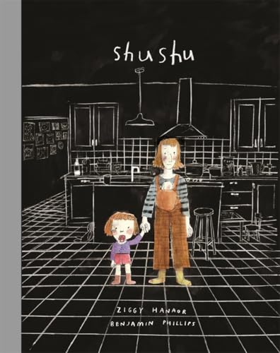 Book cover: two children in a kitchen, illustrated in a sketch style.