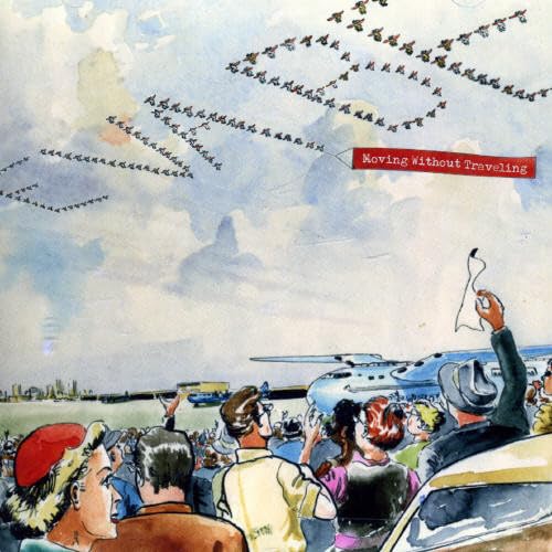 CD cover: watercolor painting of people watching a flock of birds.