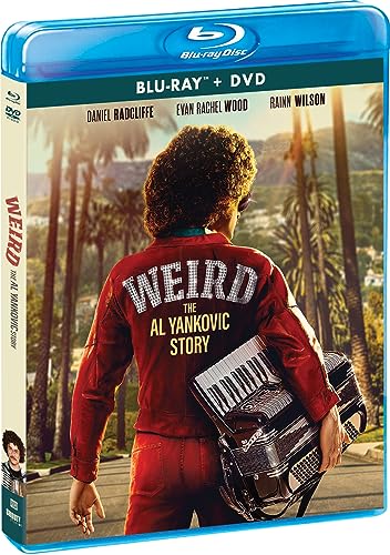 “Weird: The Al Yankovic Story” Blu-ray case featuring Daniel Radcliffe as Al Yankovic.