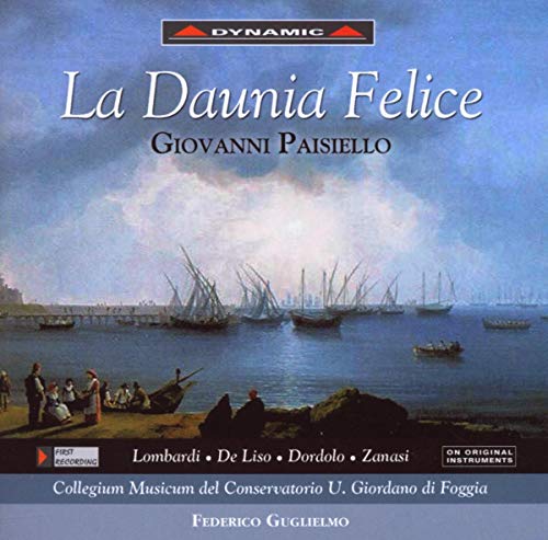 CD cover for Paisiello’s “La Daunia Felice” featuring a coastal painting.