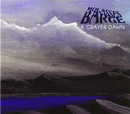 CD cover for Molasses Barge’s “A Grayer Dawn” with a painted landscape.