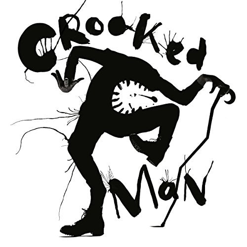 Black and white silhouette of a contorted figure with a clock cutout.