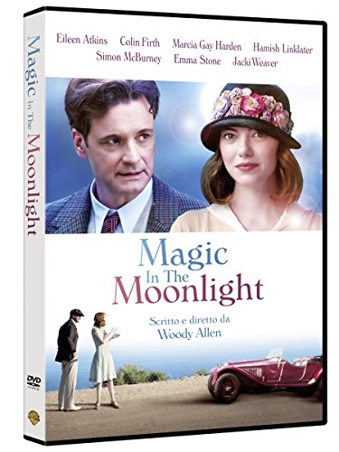 Magic in the Moonlight" DVD cover featuring Colin Firth and Emma Stone.