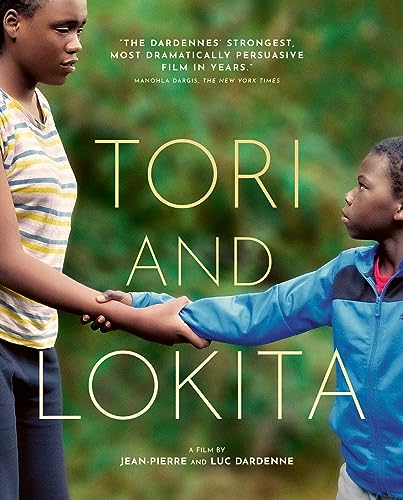Blu-ray cover for "Tori and Lokita" featuring two young people holding hands.
