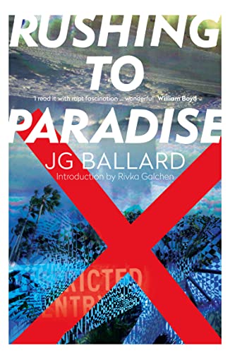 BookCove art for Rushing to Paradise by JG Ballard with a large red X.