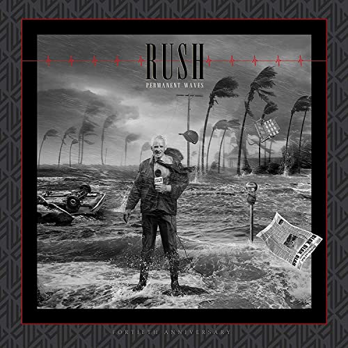 Rush "Permanent Waves" 40th Anniversary CD cover: man in a flood scene.