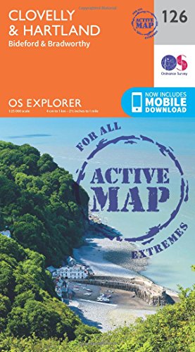 OS Explorer Map Active (126) Clovelly and Hartland (OS Explorer Active Map)