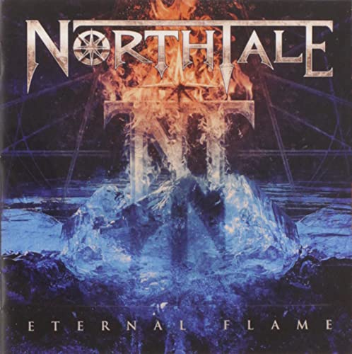 Northtale "Eternal Flame" CD cover: fiery altar over water, dark figure.