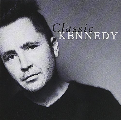 Black and white portrait of violinist Nigel Kennedy, album cover.