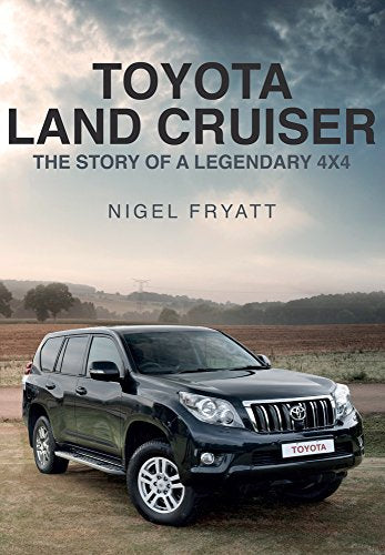 Book cover featuring a black Toyota Land Cruiser parked in a field under clouds.