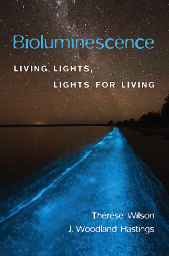 Book cover: nighttime seascape with glowing blue bioluminescence.