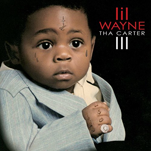 Lil Wayne album cover, “Tha Carter III,” featuring a portrait of the artist.
