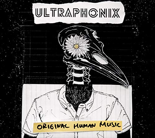 CD cover featuring a bird skull with a daisy on a human body.