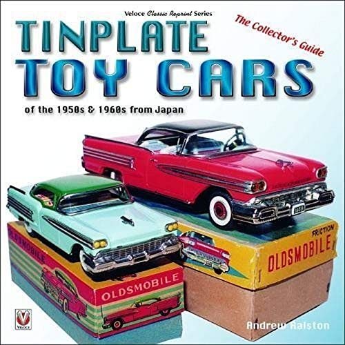 Book cover featuring vintage red and green tinplate toy cars from Japan.
