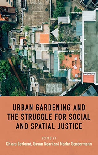 Book cover: aerial view of rooftops with gardens and text overlay.
