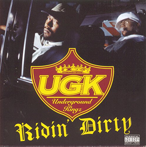U.G.K. album cover: two men in a car, gold logo, red background.