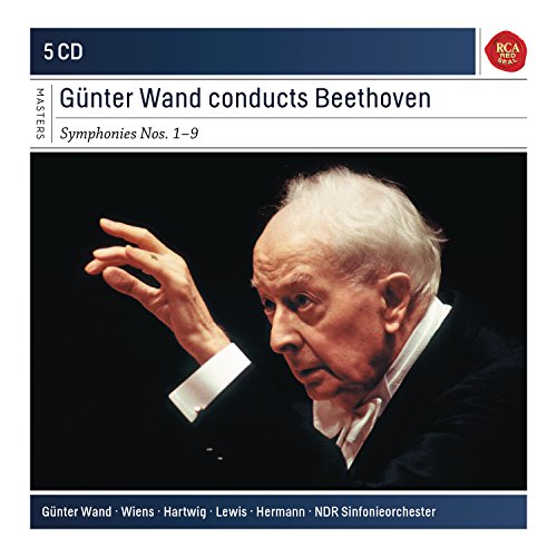 Günter Wand conducting, 5CD Beethoven symphonies box set cover.