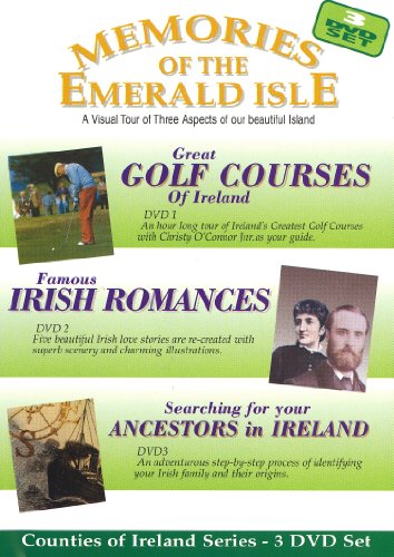 DVD cover for "Great Golf/Irish Romances/Searching" with Irish landscapes.