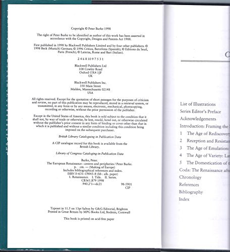 The European Renaissance: Centres and Peripheries