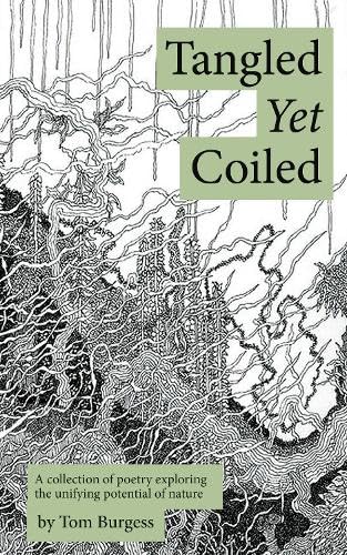 Book cover with intricate black and white line art of tangled trees and vines.