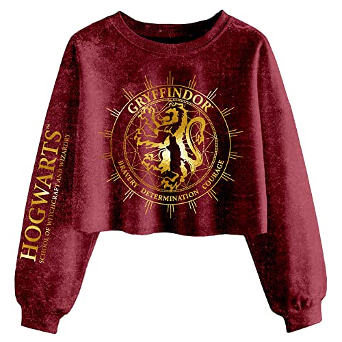Superheroes Inc. Harry Potter - Gryffindor Constellation (Womens Maroon Sweatshirt Cropped) Small