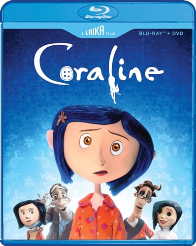 Coraline Blu-ray cover featuring the stop-motion film’s main character.