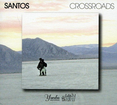 CD cover for Santos’ “Crossroads” featuring a desert landscape and two figures.