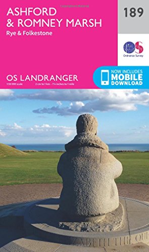 Landranger (189) Ashford & Romney Marsh, Rye & Folkestone (OS Landranger Map)