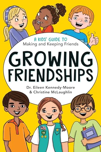 Colorful book cover with illustrations of kids and text about friendship for children.