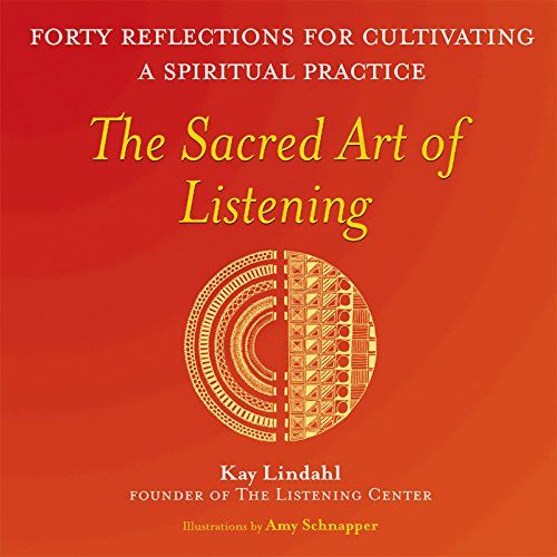 Book cover: "The Sacred Art of Listening" with red and gold design.