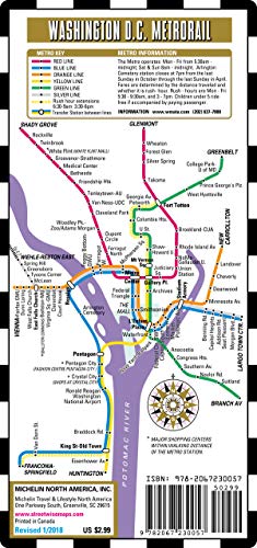Streetwise Map Washington D.C - Laminated City Center Street Map of Washington D.C Metro: City Plans (Michelin City Plans)