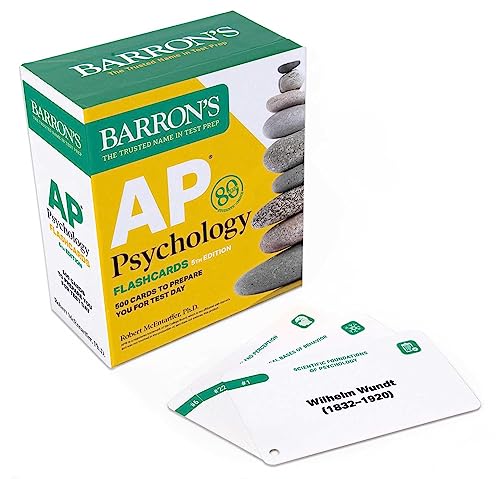 AP Psychology Flashcards, Fifth Edition: Up-to-Date Review + Sorting Ring for Custom Study (Barron's AP)