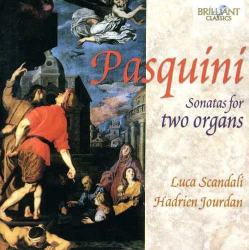CD cover for Pasquini’s “Sonatas for Two Organs” featuring baroque painting.