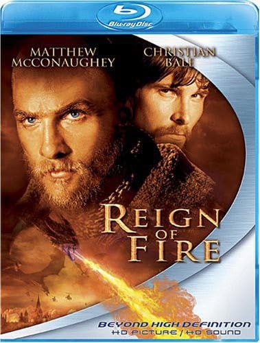 “Reign of Fire” Blu-ray case featuring Matthew McConaughey and Christian Bale.