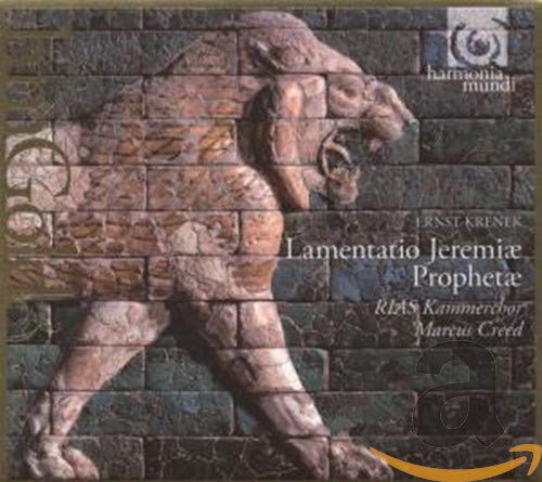 CD cover: stone lion sculpture with text "Lamentatio Jeremiae Prophetae".