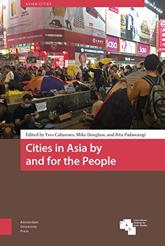 Book cover depicting a crowded city street with protestors and bright signs.