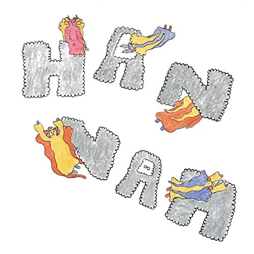 CD cover for Lomelda’s “Hannah” with whimsical, colorful illustrated letters.