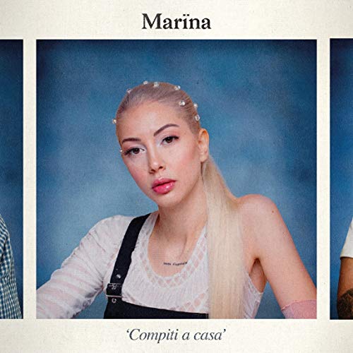 CD cover for Marina’s “Compiti a casa” featuring a blonde woman’s portrait.