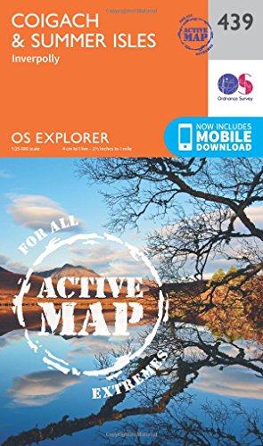 Outdoor map cover featuring Coigach and Summer Isles, Scotland, with trees.
