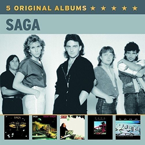 Saga’s 5 Original Albums Vol.2 CD cover with band photo and album art.