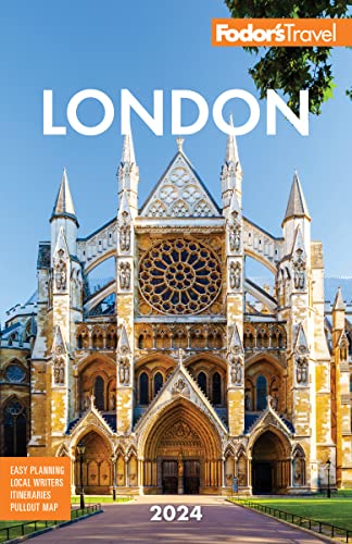 Fodor's London 2024 travel guide cover featuring Westminster Abbey.