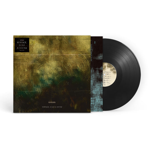 Editors Surface, Echo & Sound vinyl record album cover and black vinyl disc.